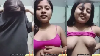 Indian big boobs girl selfie video
